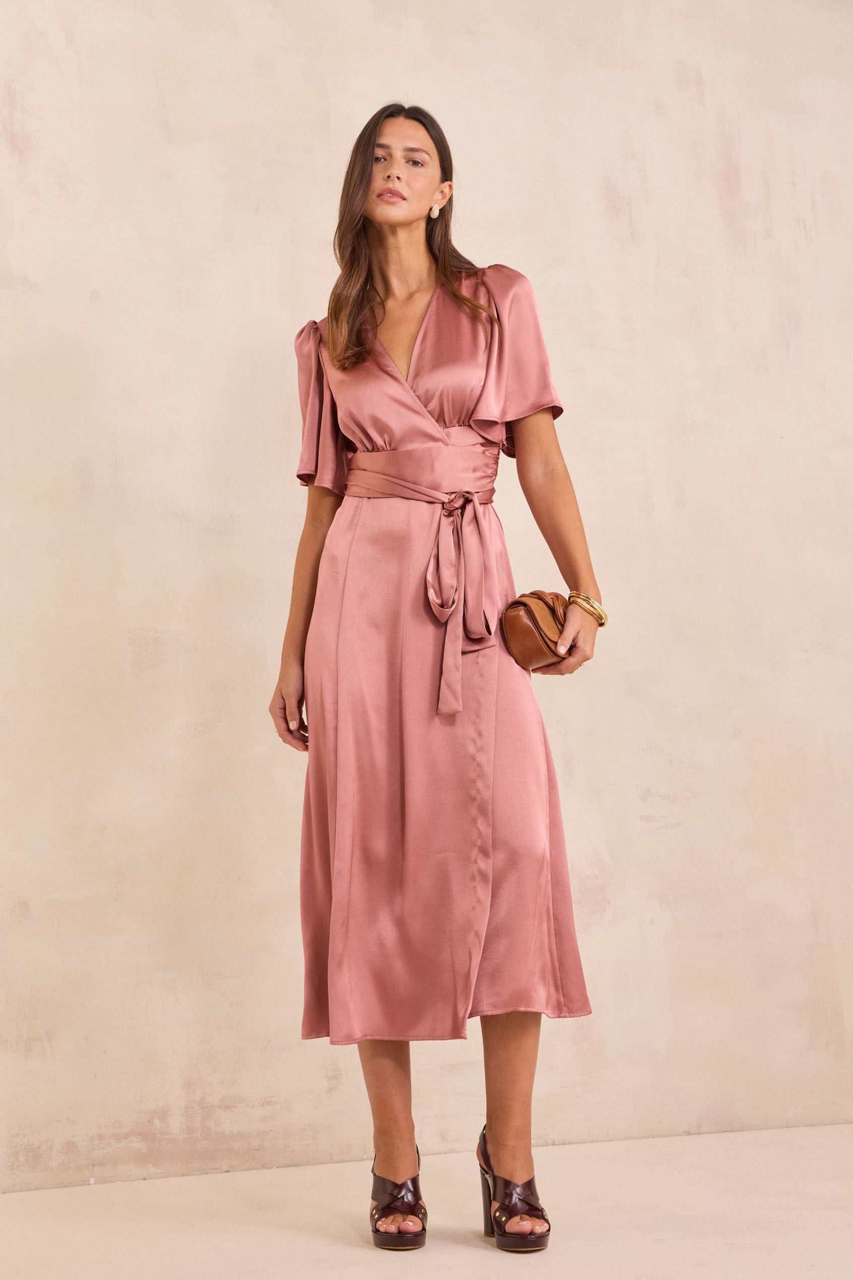 satin wrap dress uk Satin Wrap Dress